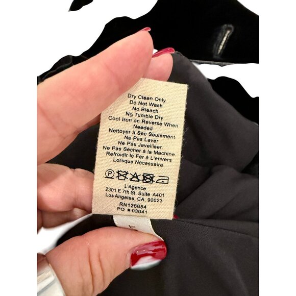 L’Agence Blazer Kenzie Double-Breasted Velvet Jacket - Size 0 - Picture 6 of 11